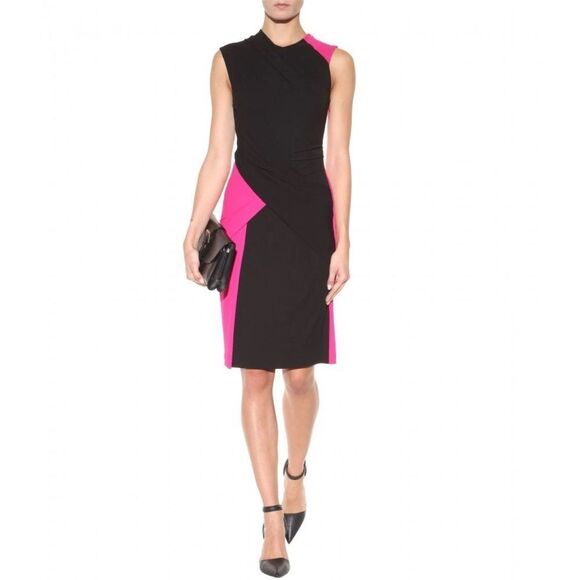 ALEXANDER WANG MIDI DRESS Black/pink Viscose Sleeveless Sz 4 NWT - Picture 1 of 16